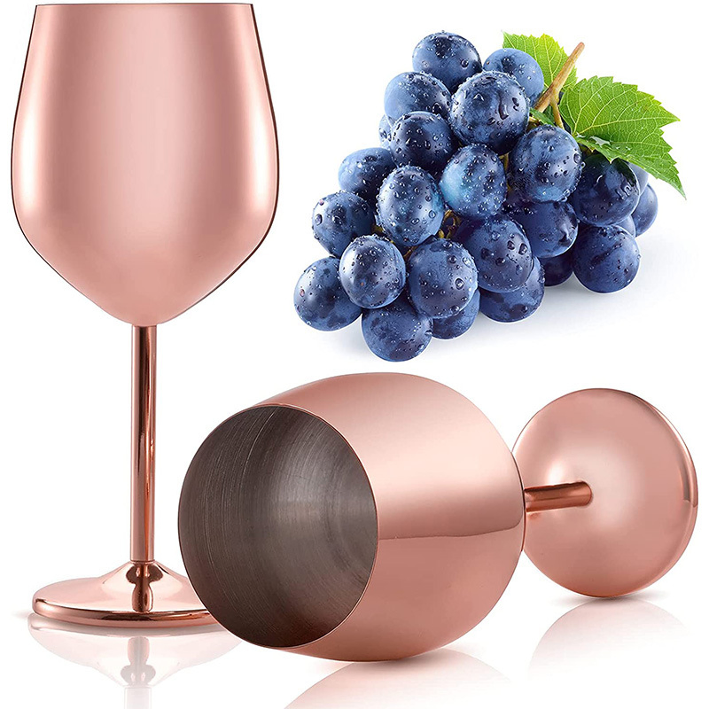 Amazons Hot Sale Wine Cup 540ml Wine Glasses Luxury Gold Champagne Goblet Copper Silver Wine Glasses Goblet for Party Use