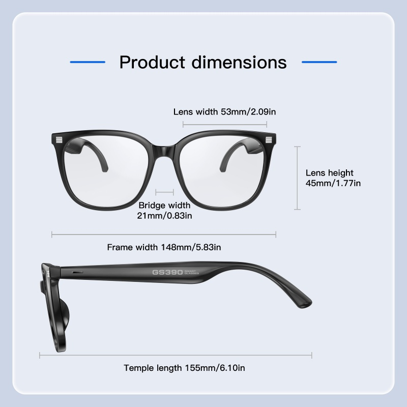 OEM Custom GS390 New Touch Sensor Smart Glasses Sunglass Sunglasses