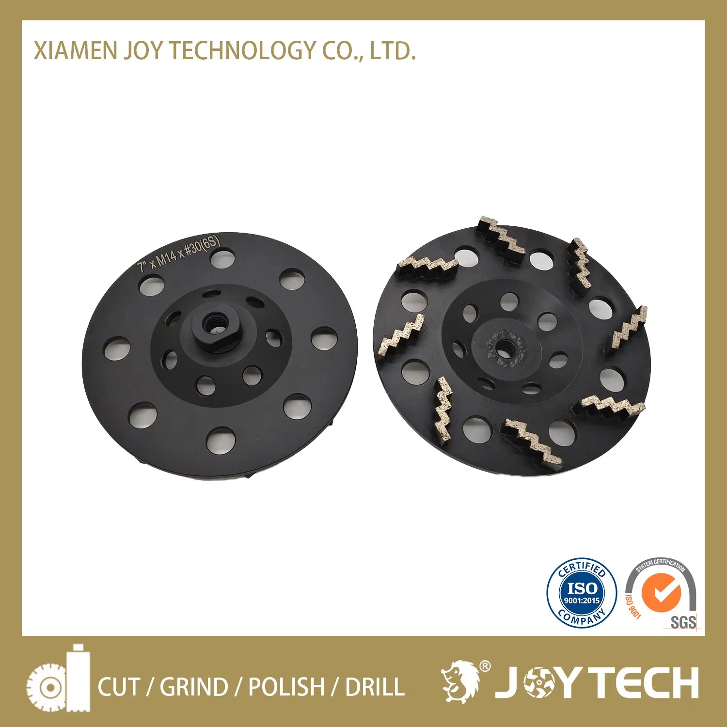 5 Inch 125mm Diamond Tool Concrete Floor Grinding Wheel Abrasive Tooling Bush Hammer Plate with 3 Rollers for Lichi Surface