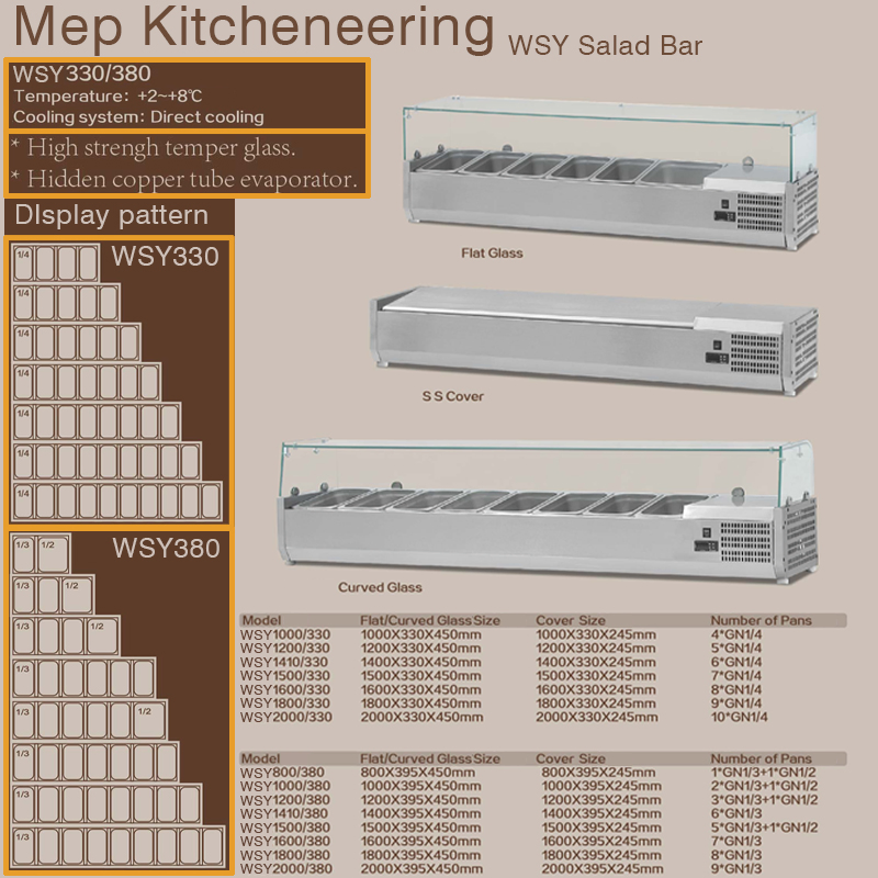 Ho3630uod Guangdong Kitchen Equipment Commercial Stainless Steel Commercial Display Salad Sandwich Pizza Undercounter Workbench Freezer Station