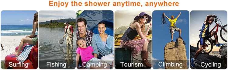 Portable Camping Shower Outdoor Camp Shower Pump Small Hands-Free Rinse Kit Handheld Bidet Toilet Sprayer