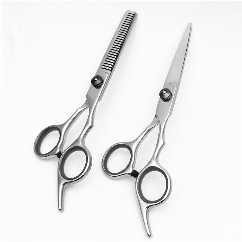 Salon Professional Silver Color Adjustable Screw Stainless Steel Customized Logo Hair Scissor