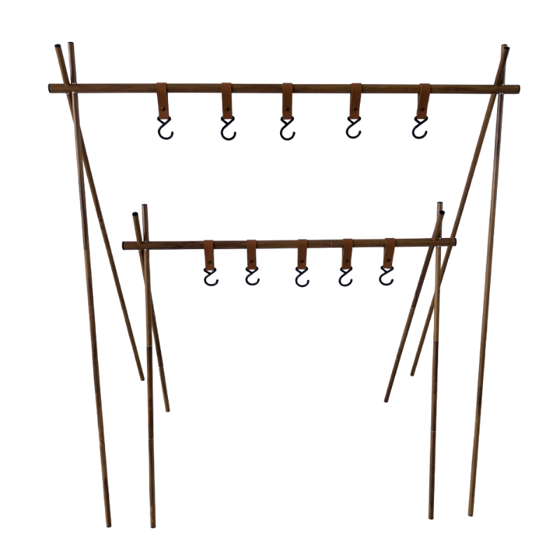 Customized Wood Grain Outdoor Portable Camping Storage Rack Folding Camping Rack