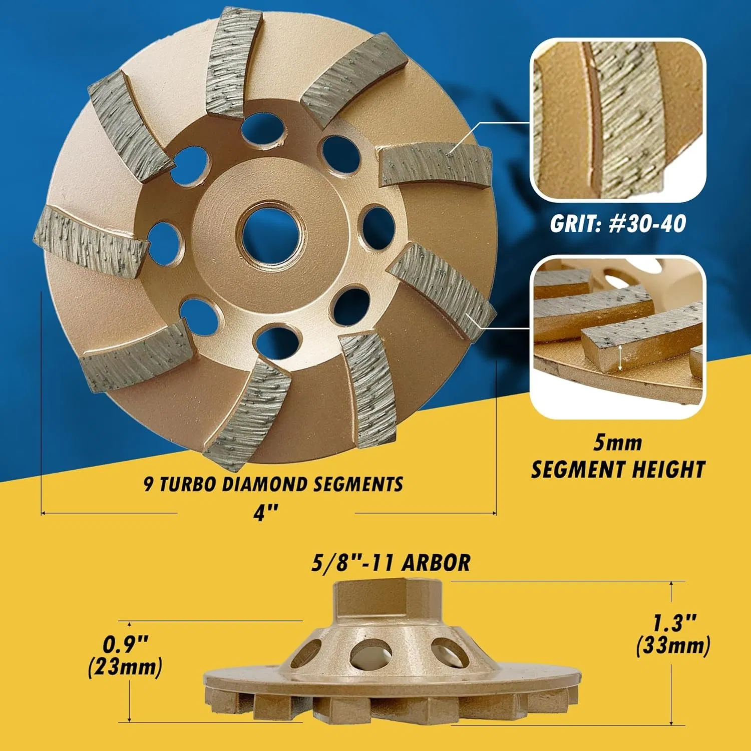 Алмазный шлифовальный круг чашечный 4.5 дюйма