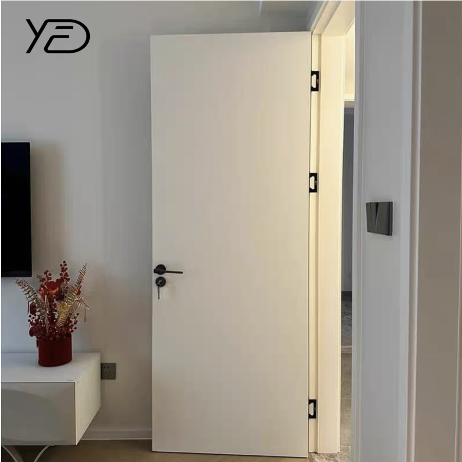North America Modern Interior Moulded PVC Door 2 Panel Wooden Hollow Core Doors for Houses