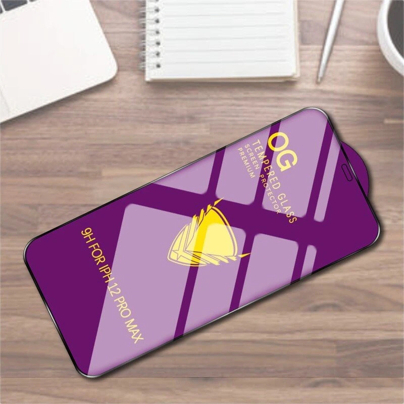 Golden Armor Og Tempered Glass for iPhone 16 15 14 13 12 PRO Max Big Curved Full Screen Protector