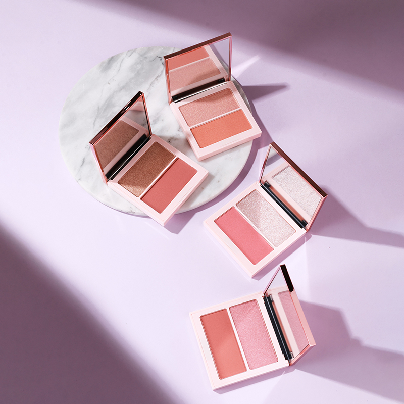 Matte Highlighter and Blush Two-in-One Cosmetic Customization Logo