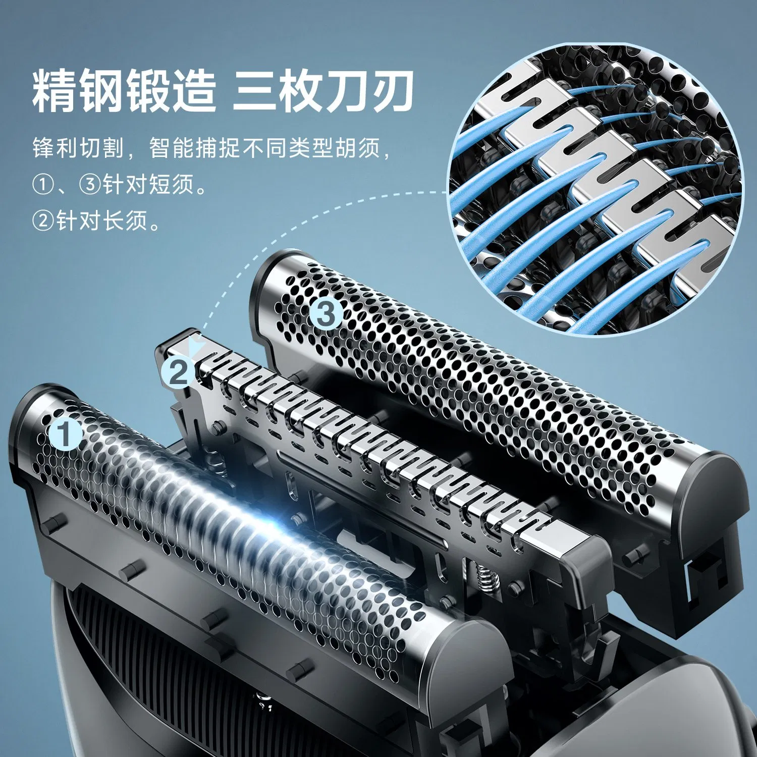 USB Fast Charging Digital Display Reciprocating Floating Head Electric Shaver, Wet & Dry Ipx7 Waterproof Men's Shaver