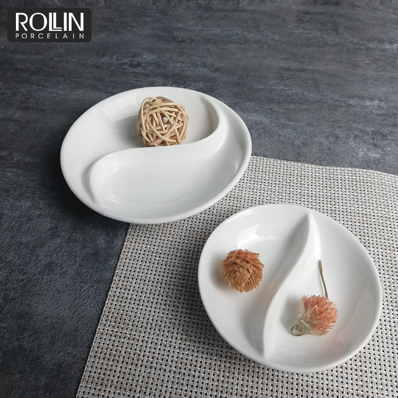 Multi-Specification Nice Square Divided Sauce Porcelain Dish