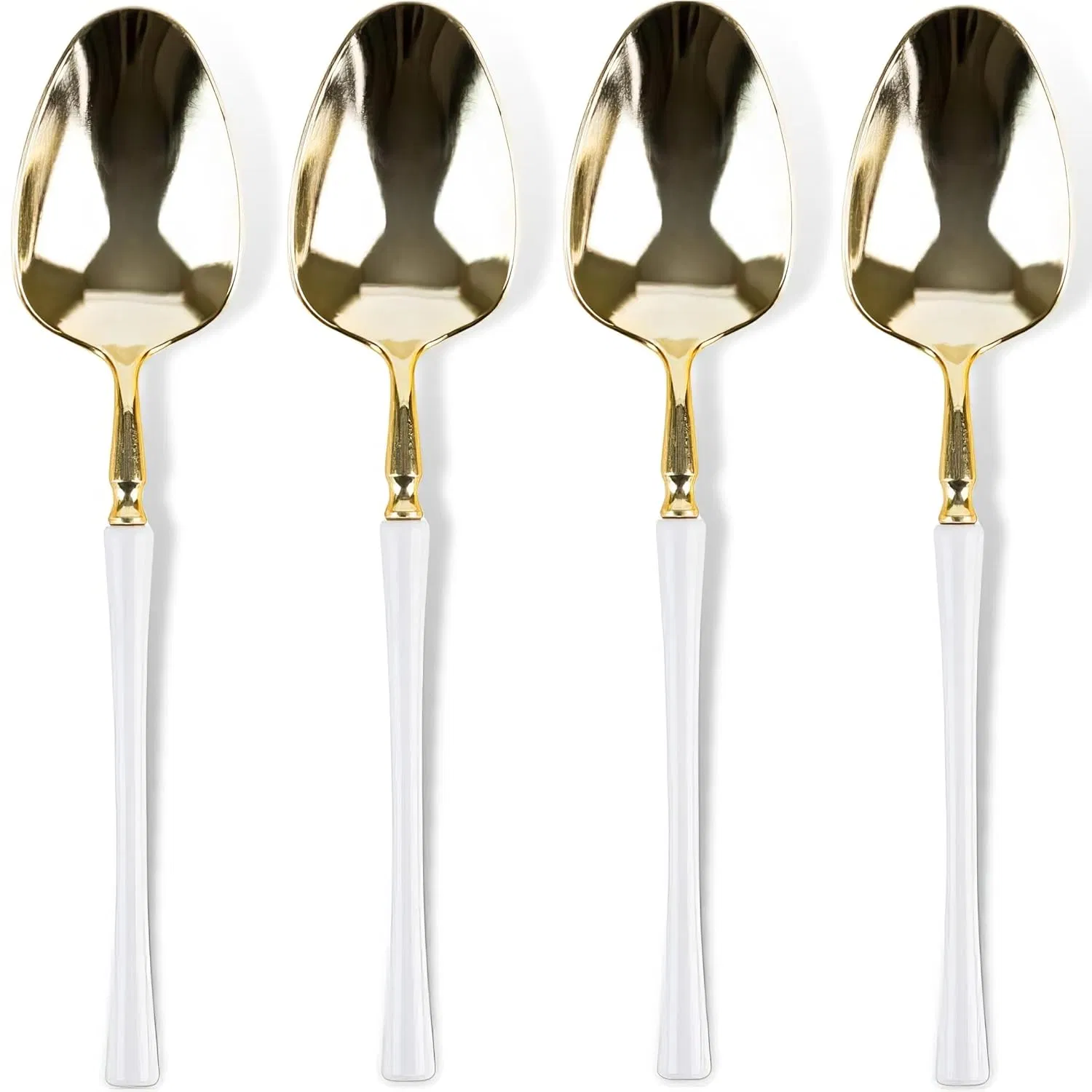 Elegant Gold and White Party Salad Forks for Entertaining