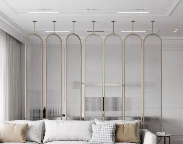 Elegant Living Room Stainless Steel Partitions with Durable Glass and Steel