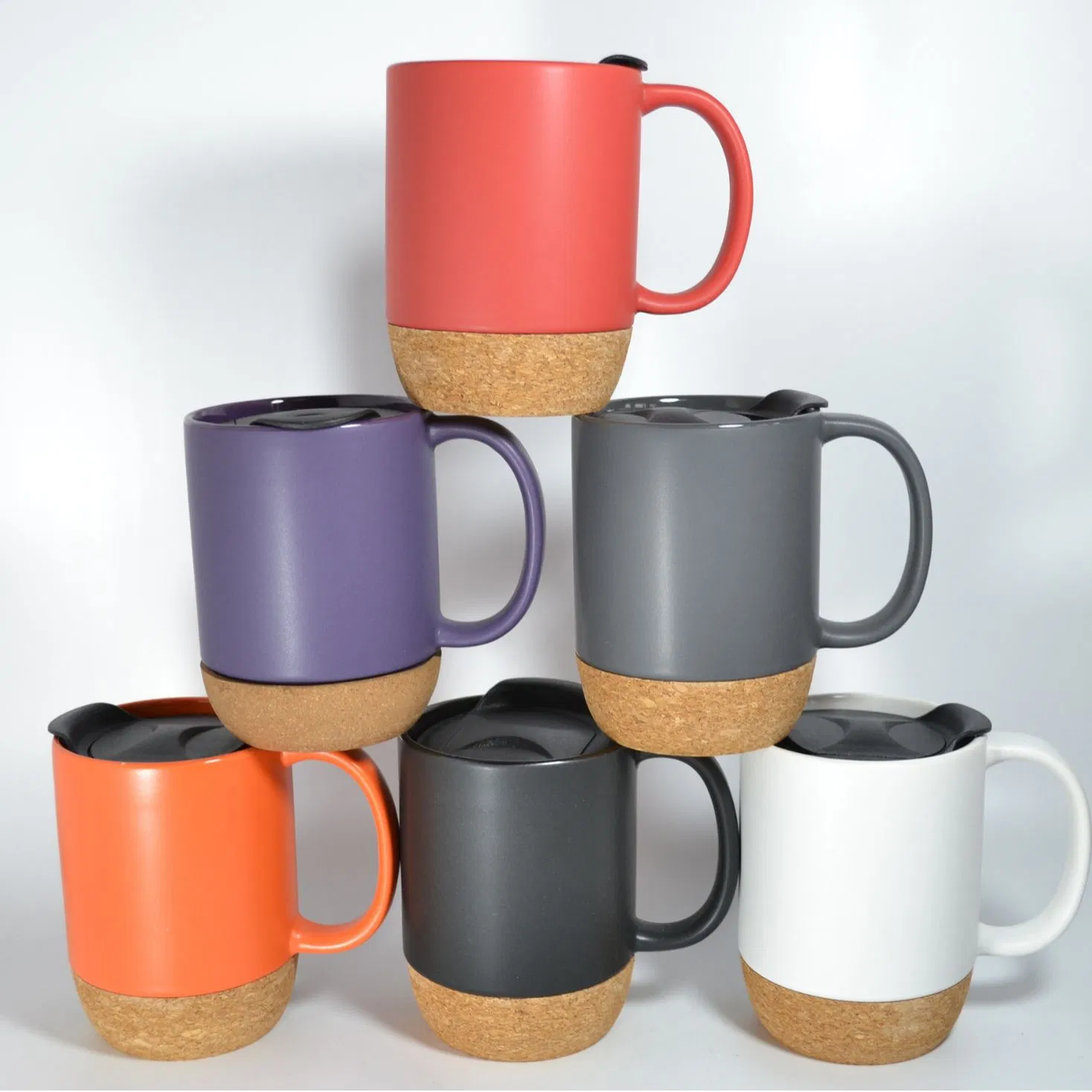 Керамическая кружка 11oz для сублимации с пробковым дном и крышкой
