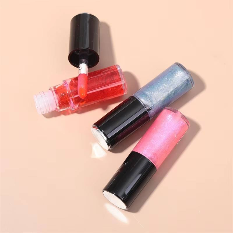 Private Label Custom Black Lid Design Female Cute Moisturizing Transparent Lip Glaze Lip Gloss