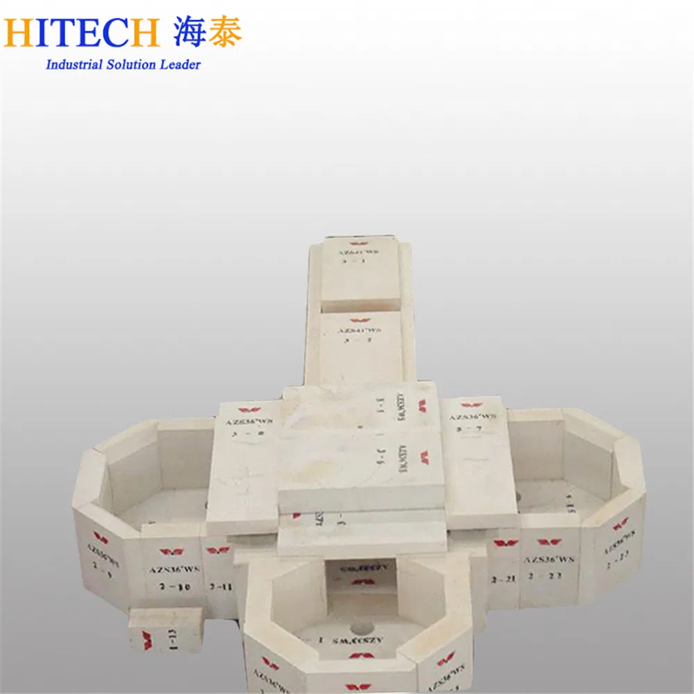 Furnace Melting Glass High Thermal Resistant Bonded Azs Bricks