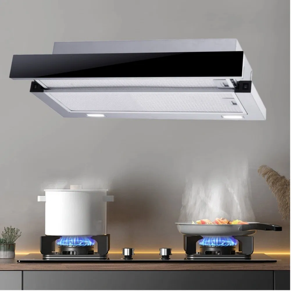 Downdraft Slim Range Hood Smoke Extractor Built in Smart Kitchen Chimney Restaurant Slim Hood with Carbon Filter