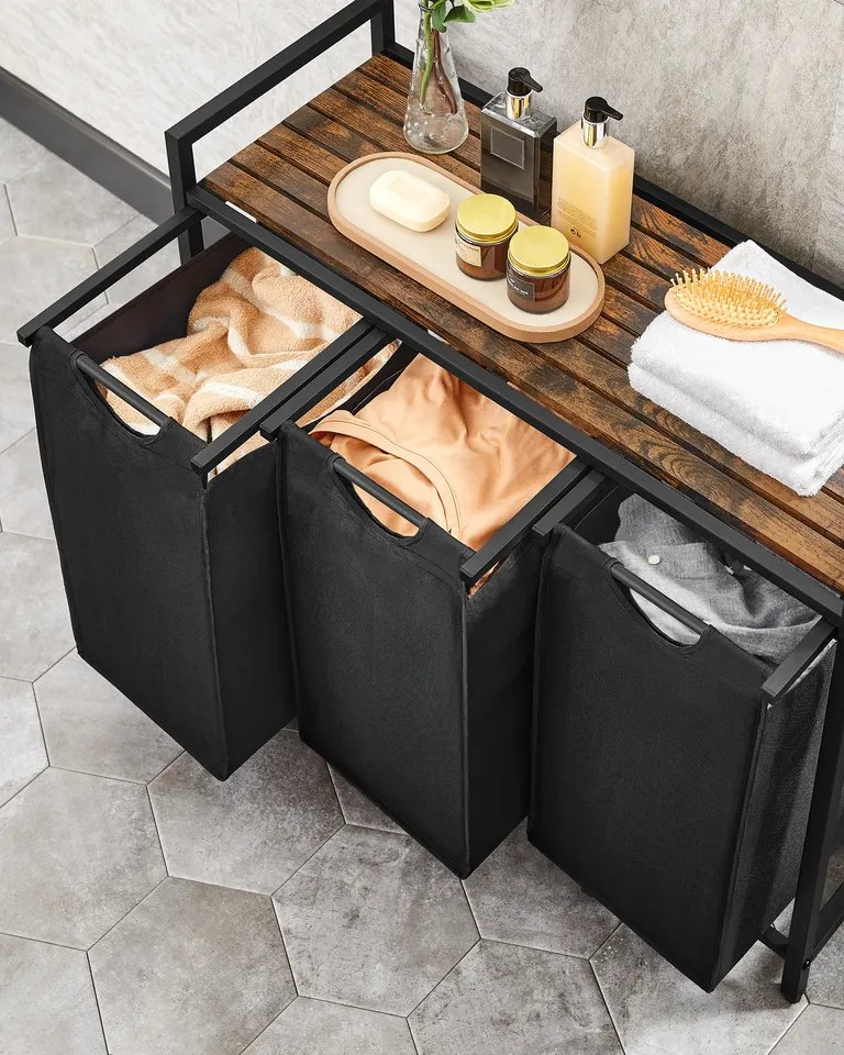 Collapsible Laundry 3 Storagelaundry Basket with Shelf