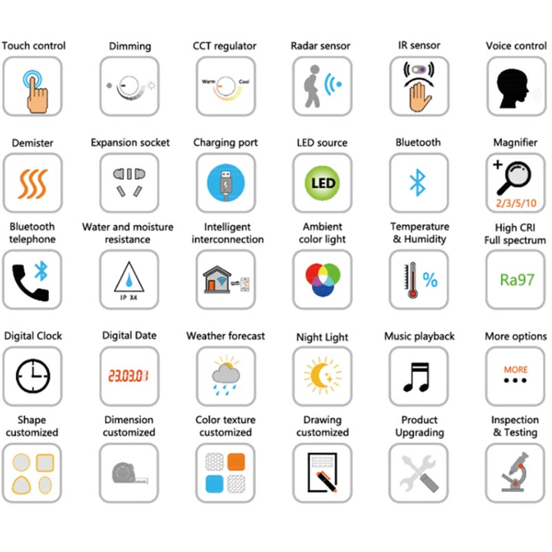 China Best Selling Espelho Banheiro with Waterproof LED Strip