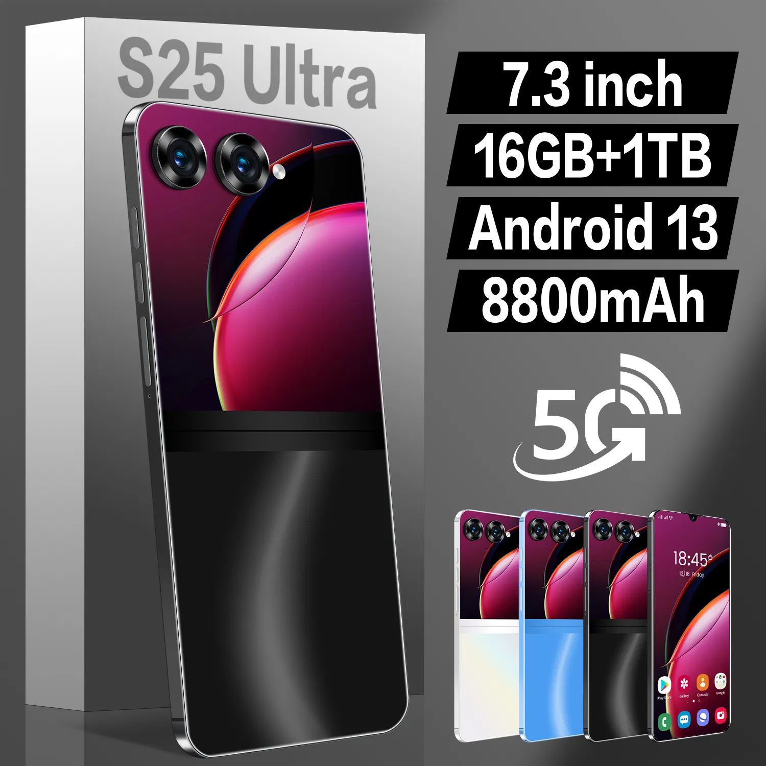 Factory Direct S25 Ultra High Quality 5g Mobile Phone 16GB+512GB Unlocked HD LED Screen 65W Quick Charge Smart Features Global