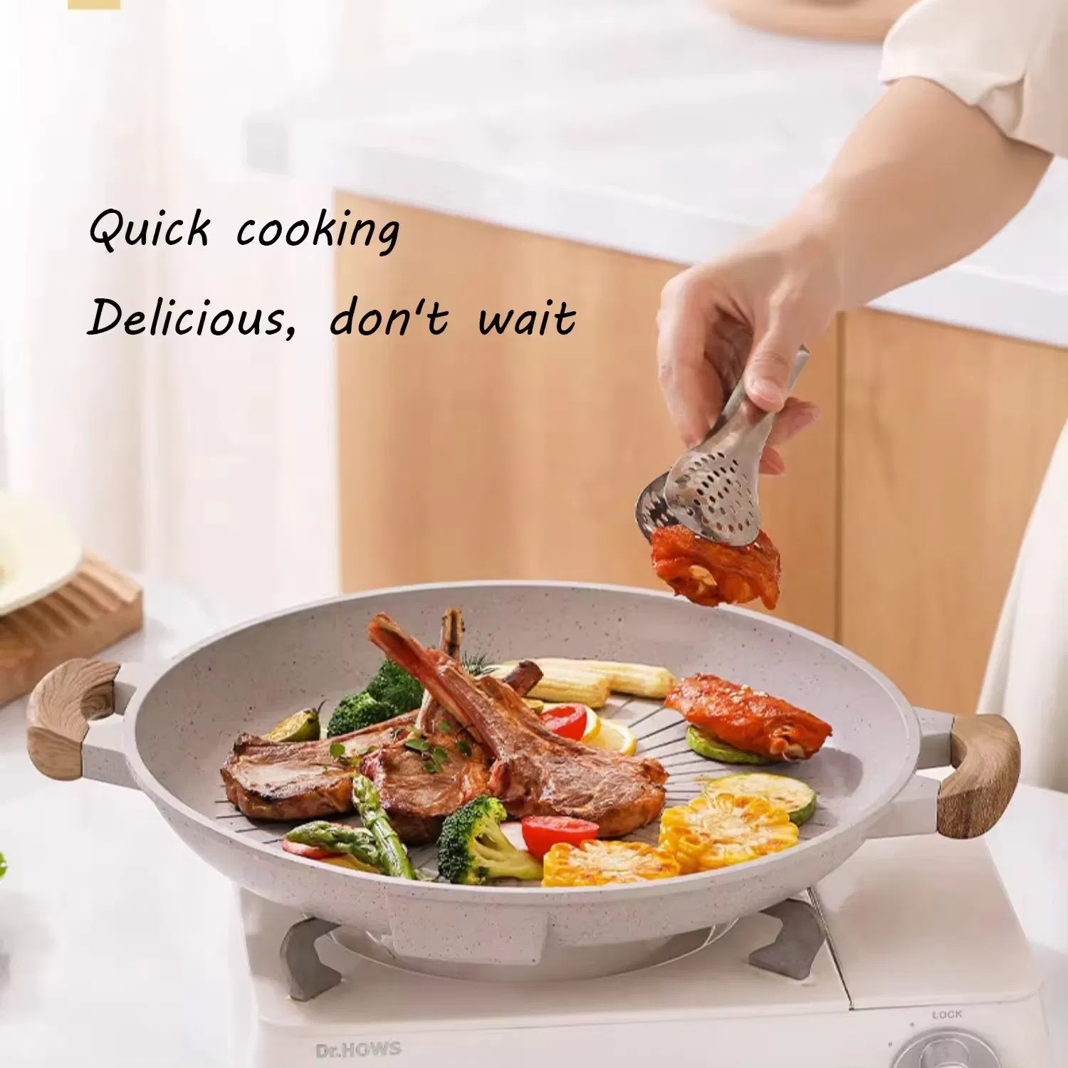 Good Quality Portable Indoor Round BBQ Grill Pan Outdoor Camping Baking Pan Non-Stick Fry Pan