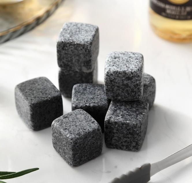 Reusable Whiskey Natural Granite Marble Cubes Chilling Rocks Ice Stone