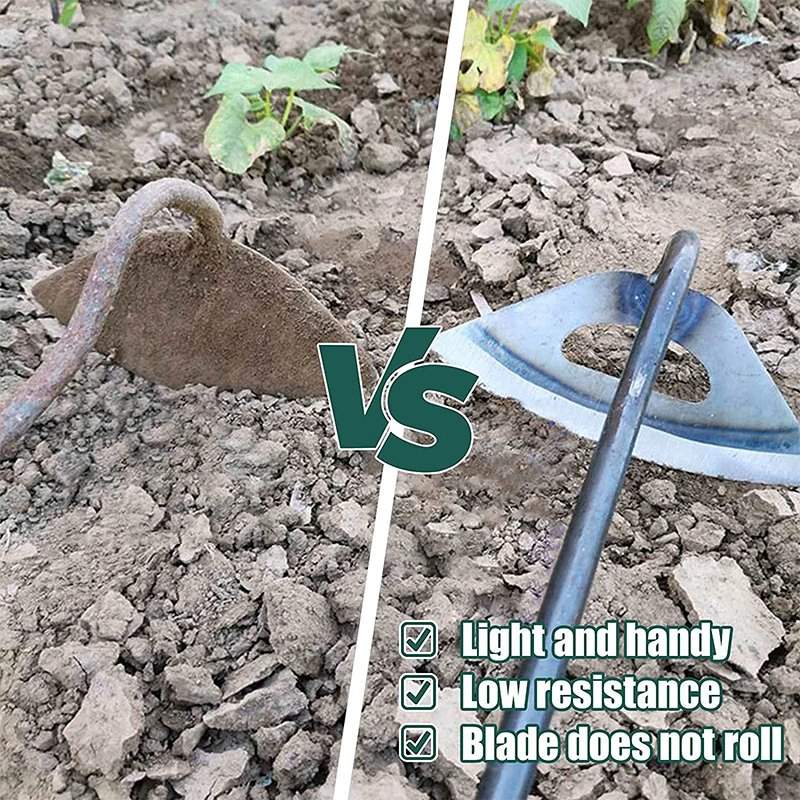 Hot Selling Hand-Hardened Forged Hoe Weeding Gardening Tool Hoe Hand-Held Small All-Steel Hardened Hollow Hoe