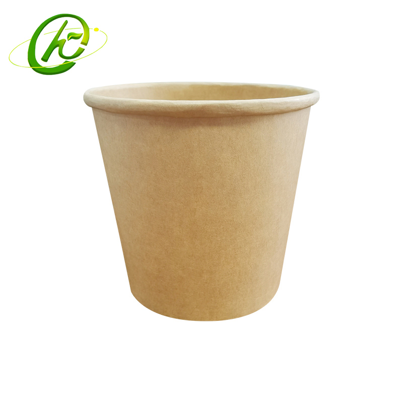 Custom Printing 32oz Kraft Craft to Go Food Noodle Soup Packaging Disposable Take Away Paper Salad Bowls with Lid