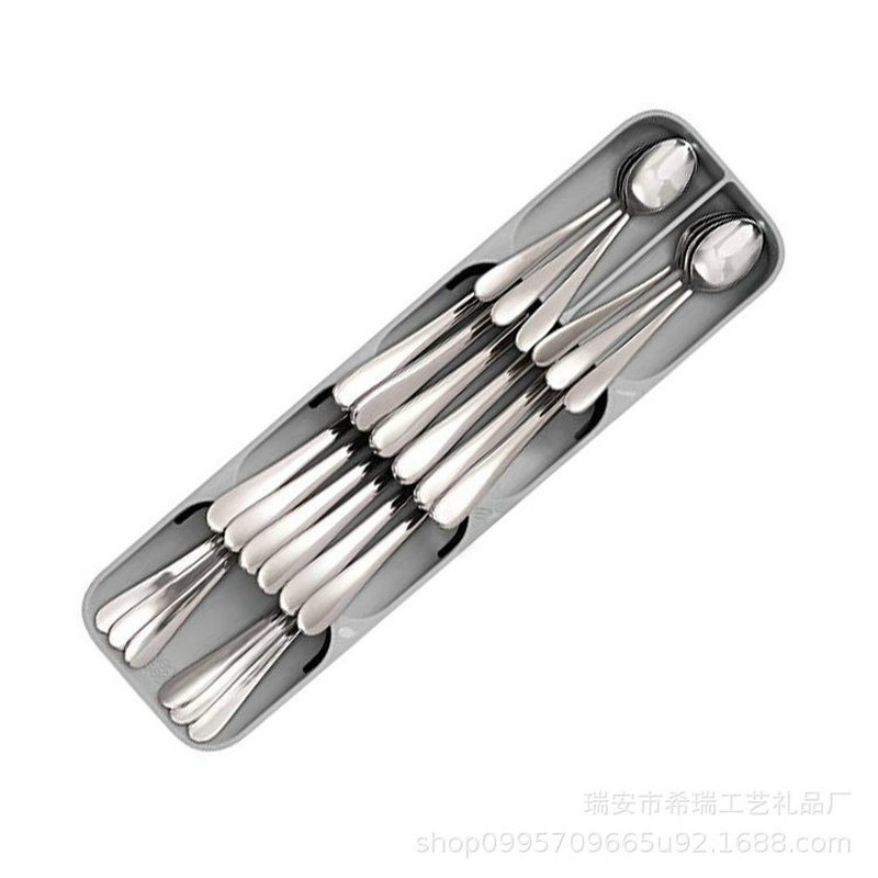 Heavy Duty Strong Grey 5 Slots Knives Cutlery Tray Organizer Holder Bl12450