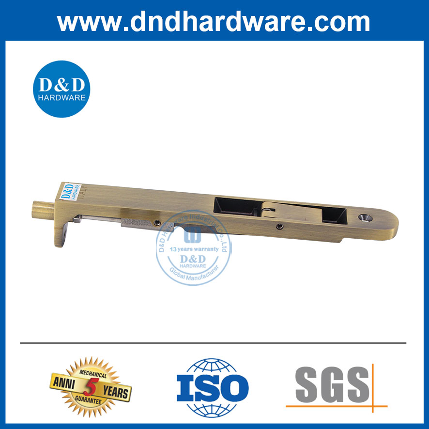High Quality Wooden Door Accessories Antique Brass Flush Bolt
