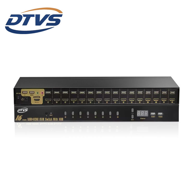 16-портовый KVM-коммутатор HDMI+USB 4K 30Гц