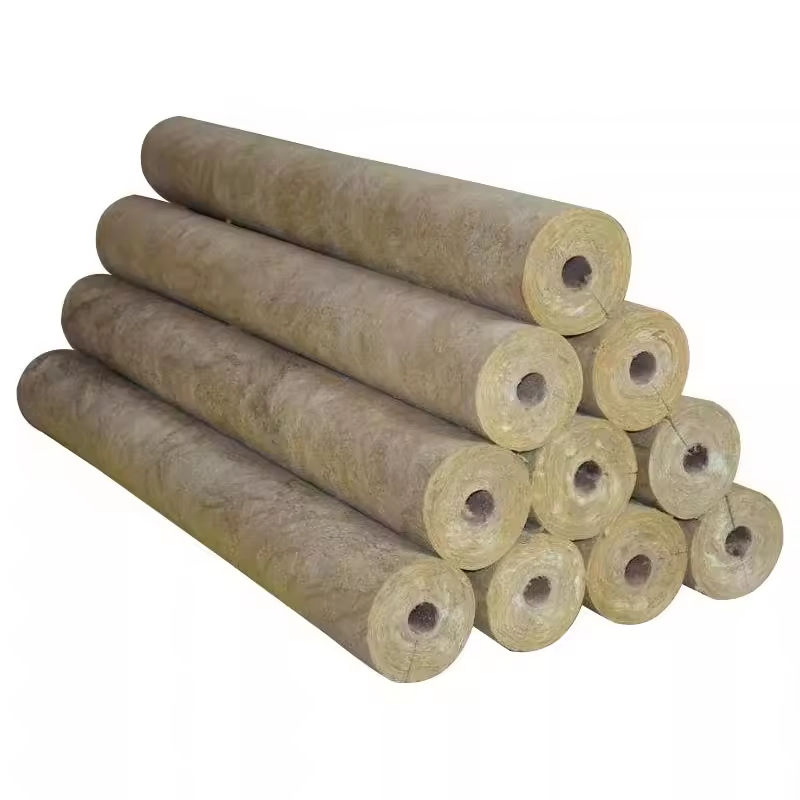 Factory Price Insulation Rock Wool Fire-Resistant Pipe 120 Kg/M Heat Insulation Materials Rock Wooltube