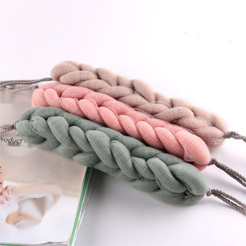Long Stretch Back Sponge with Rope Handles Back Scrubber Loofah