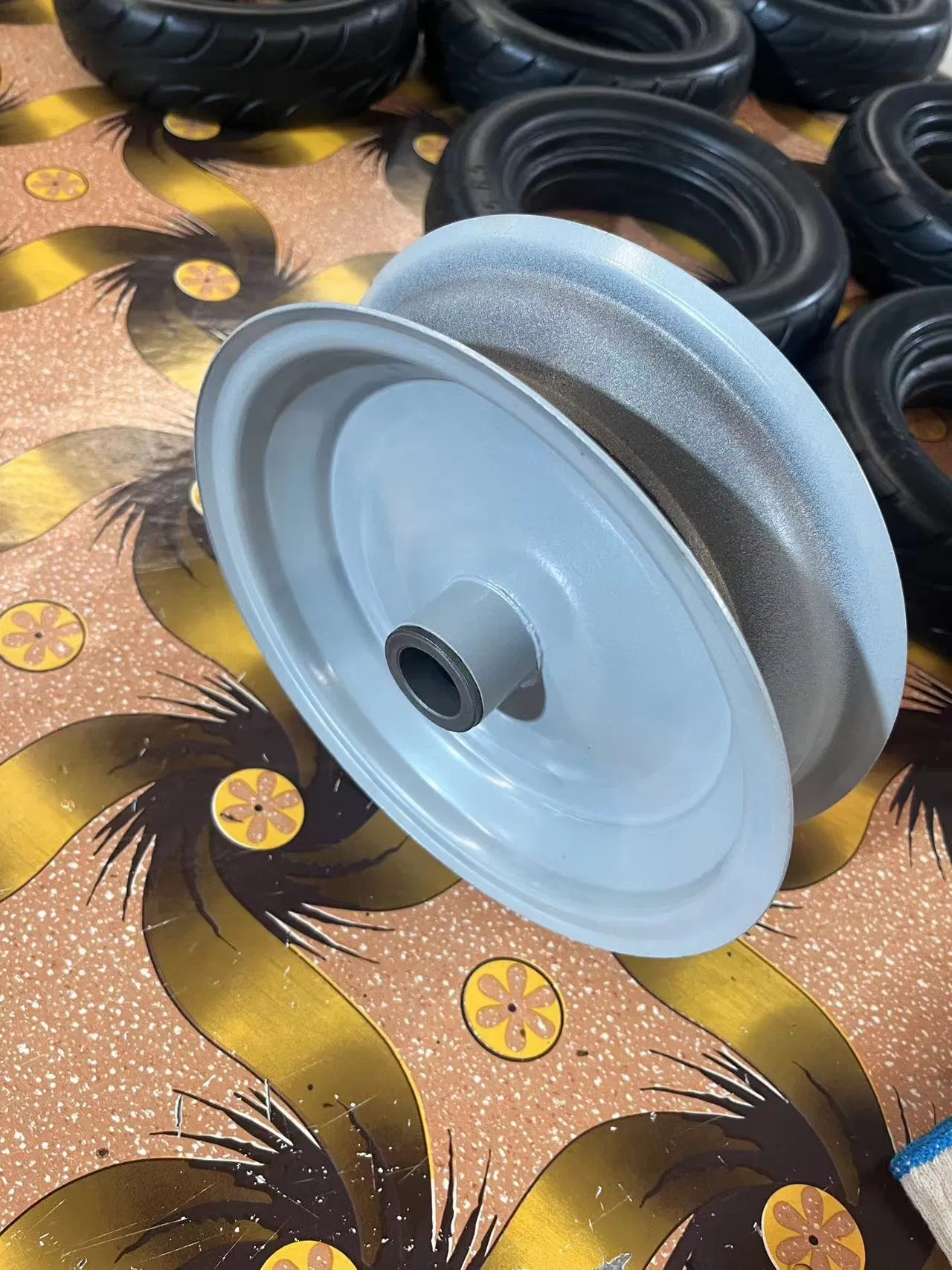 Skystar Heavy Duty 480-8 Polyurethane Foaming Flat Free PU Foam pneumatic Trolley Wheelbarrow Wheels