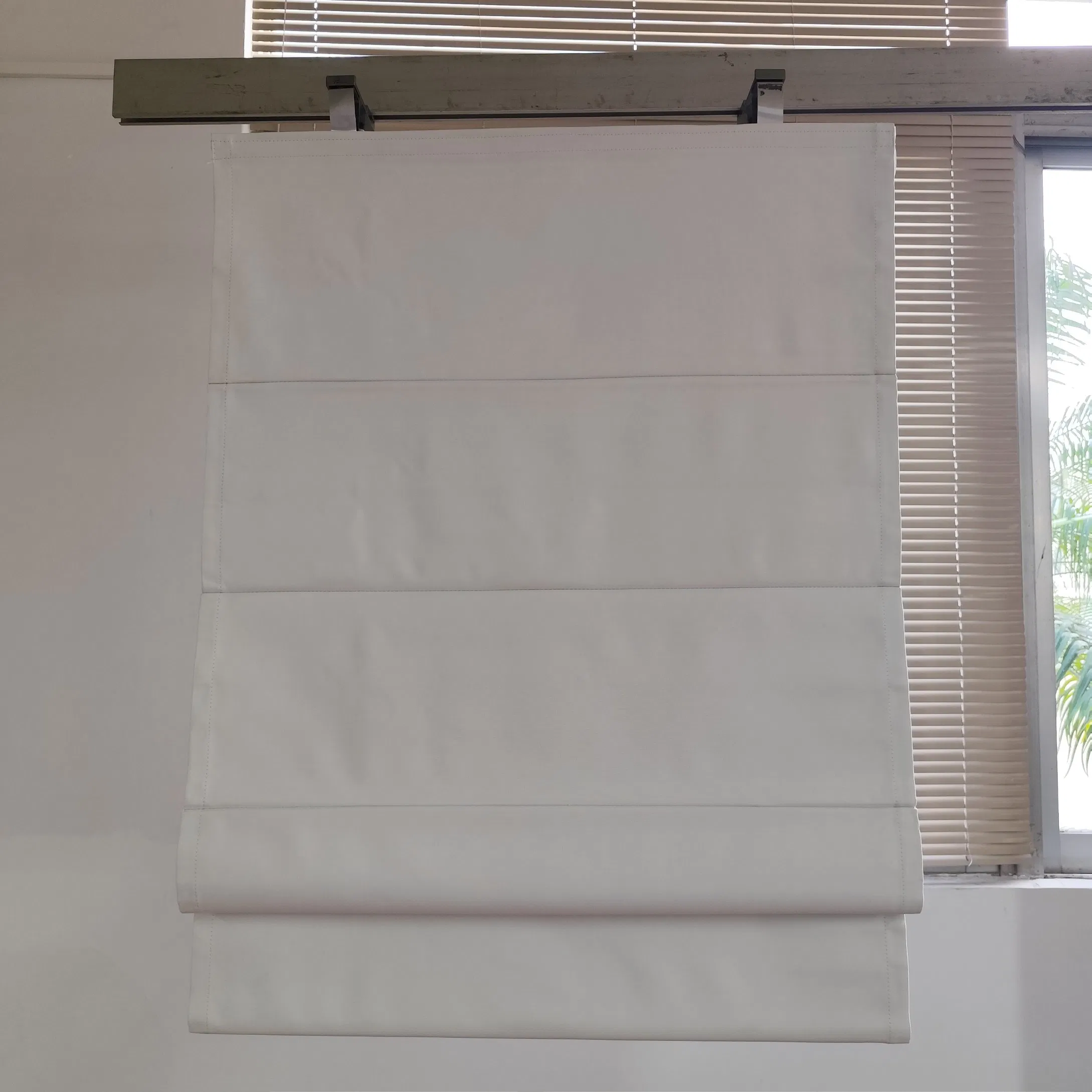 Cordless Roman Blinds Spring System Fabric Curtain Window Roller Blinds Filtering Fabric
