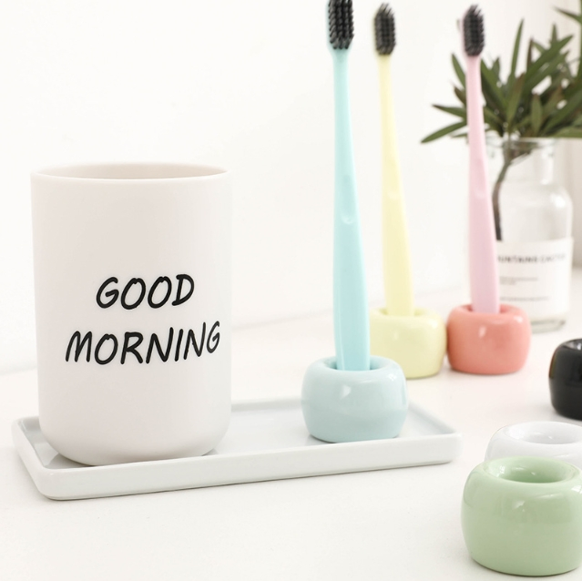 Tiktok Hot Ceramic Toothbrush Holder Main Bathroom Tidy Bathroom Accessories