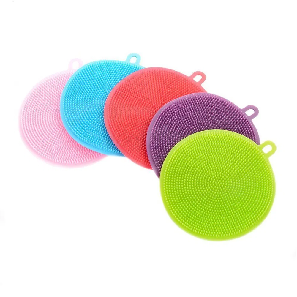 Customized Food-Grade Silicone Sponge Scrubber Dish Washing Brush for Kitchenware