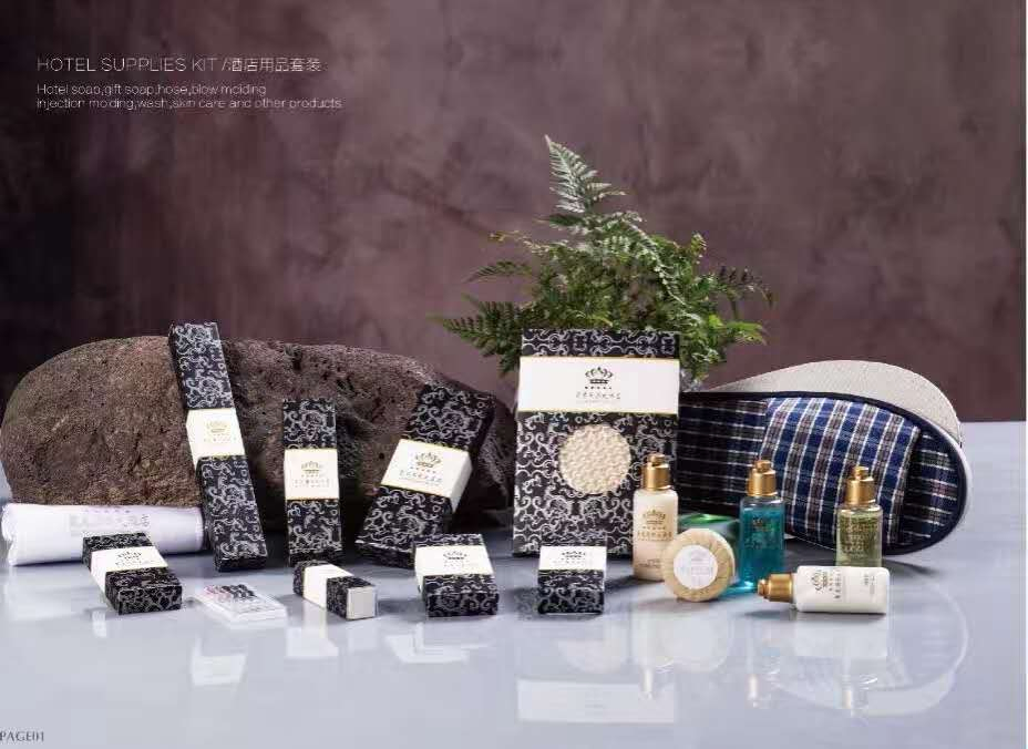 Hotel Amenities Set for Hotel Room Using