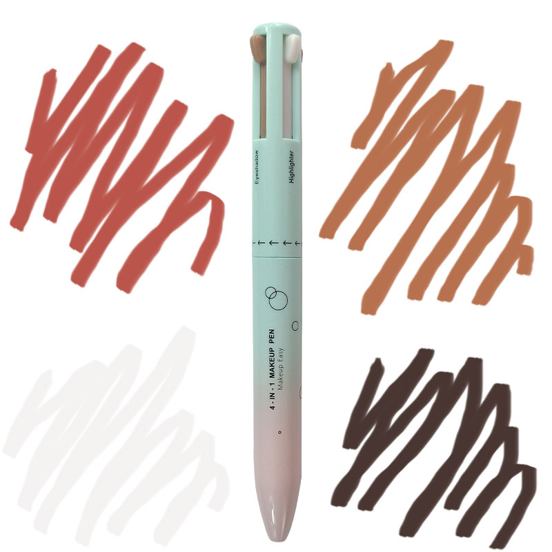 4-in-1 Touch-up Makeup Pen with Highlighter Eyeliner Eyebrow and Lip Liner Refills