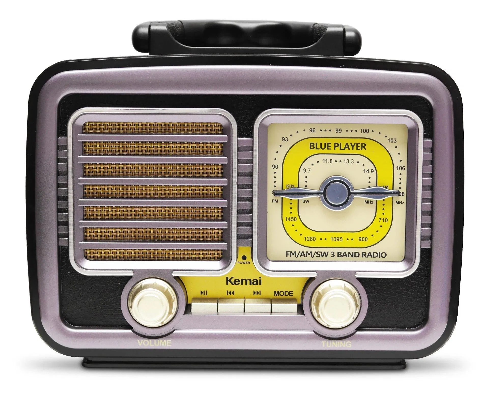 Kemai MD-1709BT Portable 3-Band Am FM Sw Radio, High Volume, , TF Card and MP3 Player, Rechargeable Speakers Classicism Furniture Decoration Bluetooth