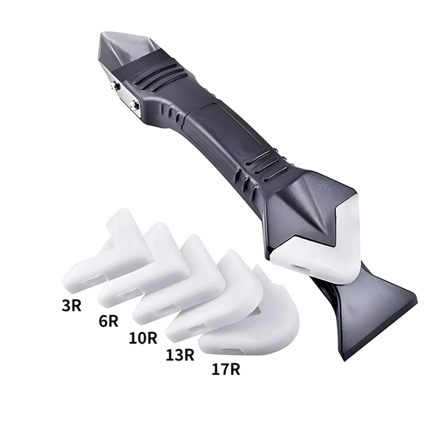 Jnz Quick Supply Sealant Finishing Tool 3 in 1 Sealant Scraper for Glass Tile