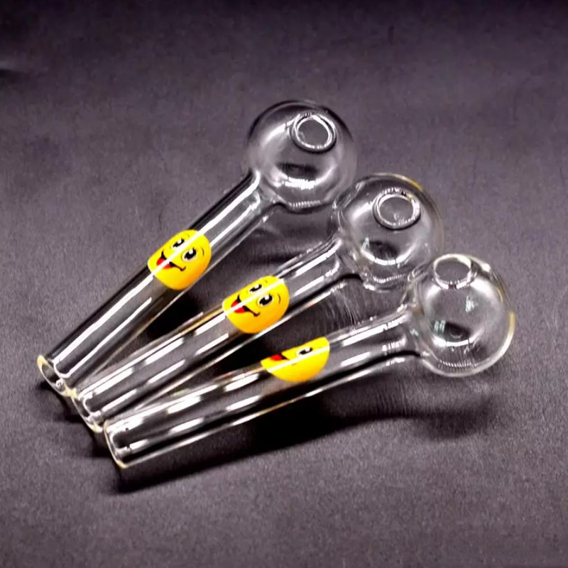 Smile Logo Glass Oil Burner Pipe Spoon Pyrex Oil Burner Glass Pipes Hand Pipes Smoking Pipes