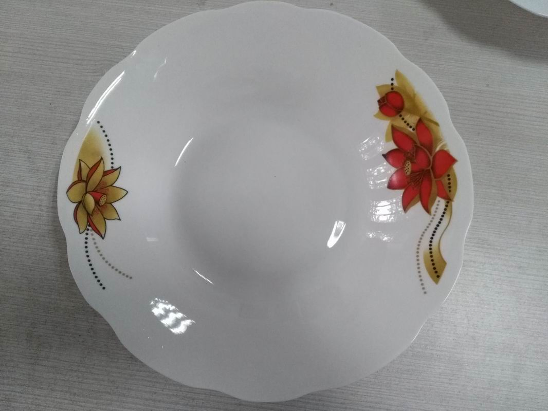 9"Soup Plate Simple Decal Cut Edge Porcelainware Ceramics Tableware