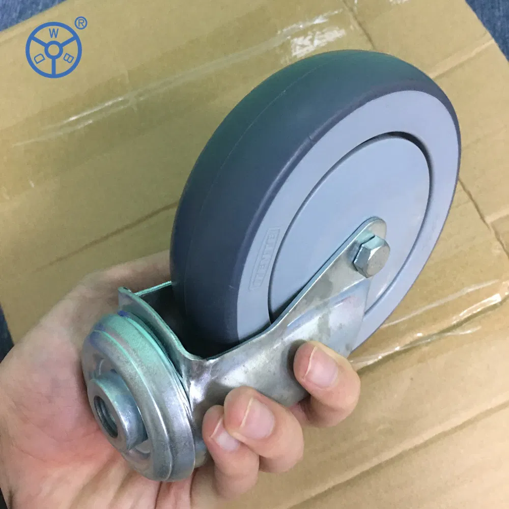 5inch 125mm Bolt Hole Type Thermoplastic Rubber Wheel Supermarket Caster