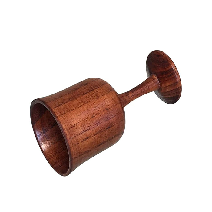 Vintage Wooden Wine Goblet Handmade Wood Toasting Glass Kitchen & Bar Accessories