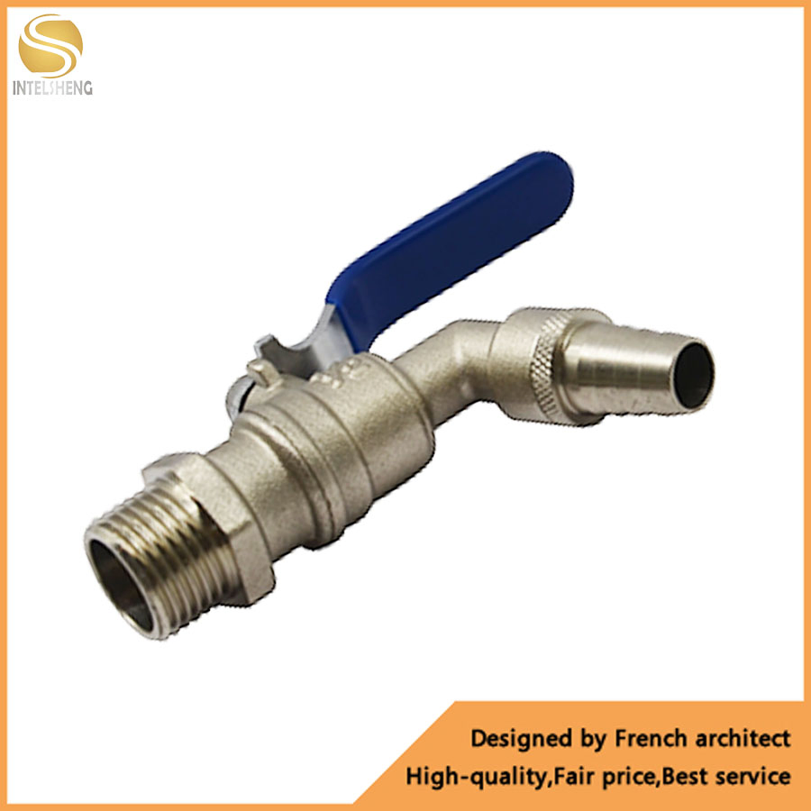1/2′ ′ 3/4" Forged Brass Ball Bibcock Water Valve Tap Faucet for Washing Machine Nickel Plating