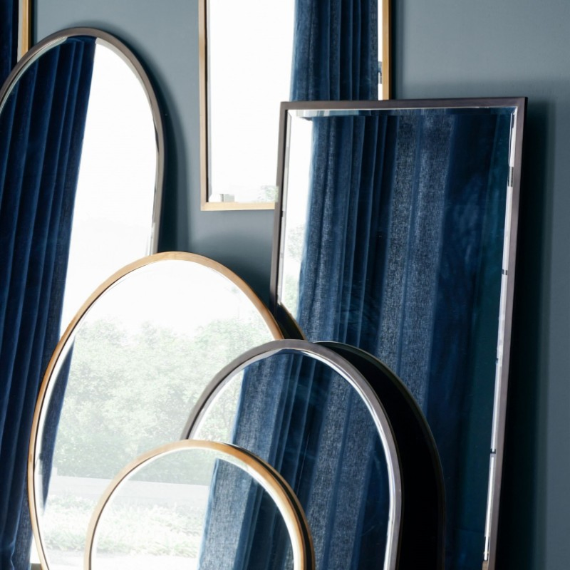 Decorative Bathroom Glass Round Metal Wall Mount Silver Mirrors