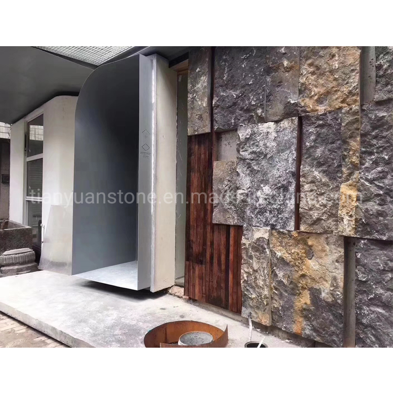 Outside Wall Randon Patter Blue Rusty Limestone Loose Pieces Stone Veneer