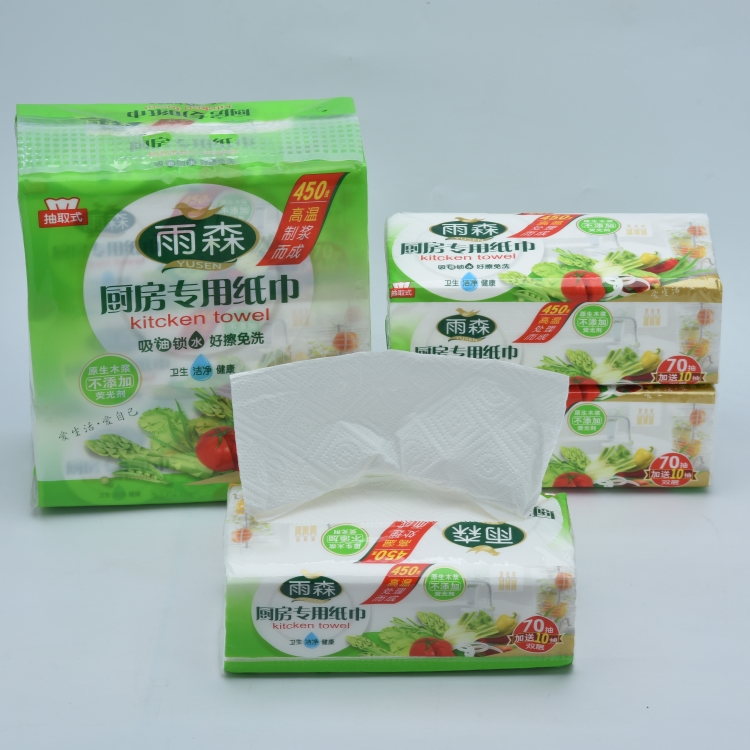 Disposable Kitchen Tissue Paper Towel Oil Cleaning 2ply DOT White Kitchen Tissue Paper