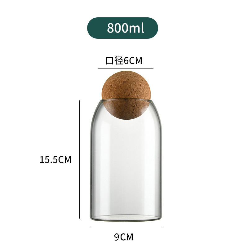 Elegant Glass Kitchen Storage Jar with Stylish Wooden Lid