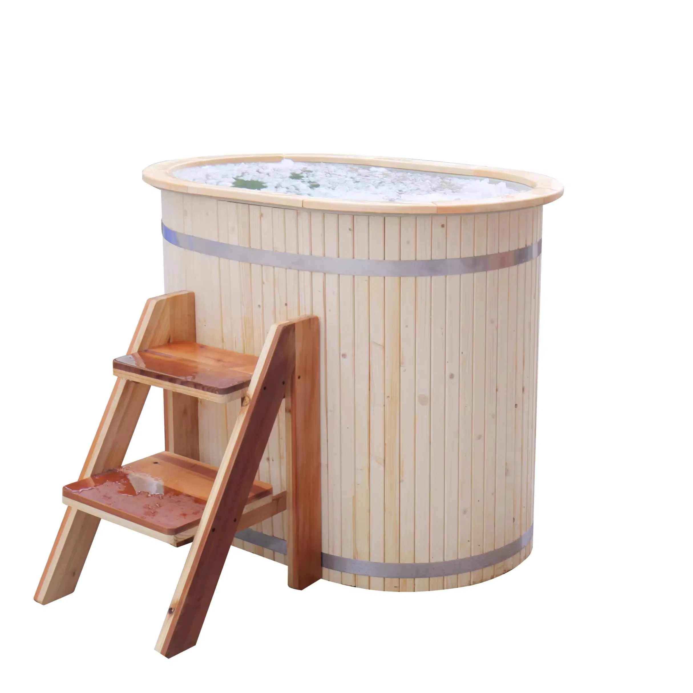 Premium Wooden Outdoor Ice Bath Tub with Stainless Steel Liner