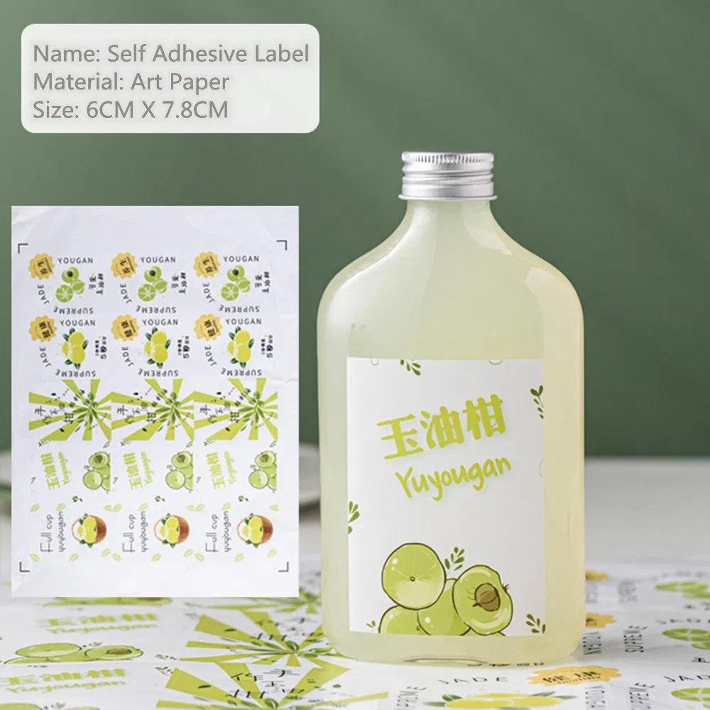 High End Self Adhesive Drinks Beverage Water Juice Bottle Packaging Sticker Label